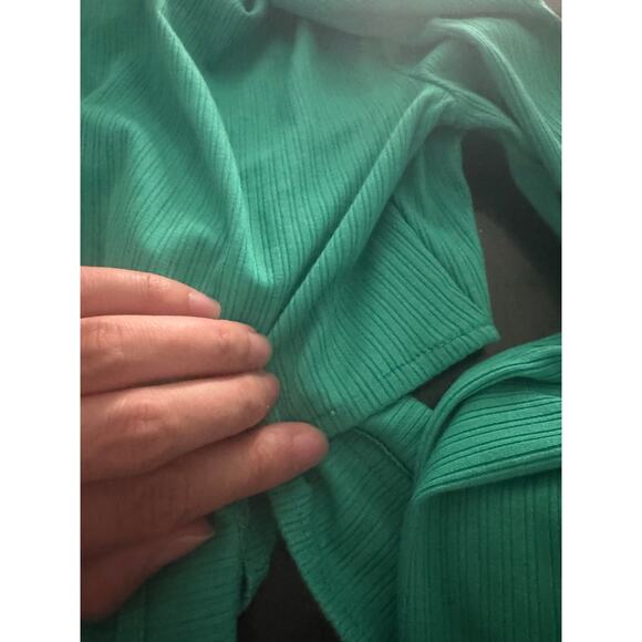 Lovers + Friends Ludrow Turquoise Green Long Sleeve Crop Wrap Top Size XS - Picture 7 of 9